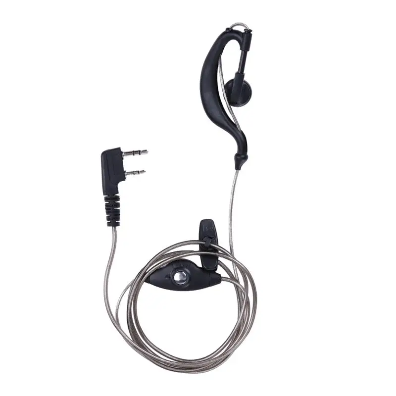 

Black 2 Pin PTT Mic Headset for Kenwood Radio QUANSHENG PUXING WOUXUN HYT TYT TH Baofeng UV5R Earpiece Car Styling Accessory