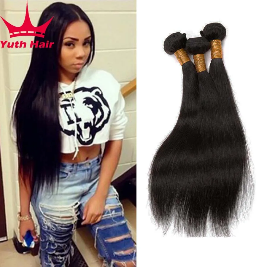 Jet Black Malaysian Straight Hair 3 Bundles 7a Malaysian Virgin
