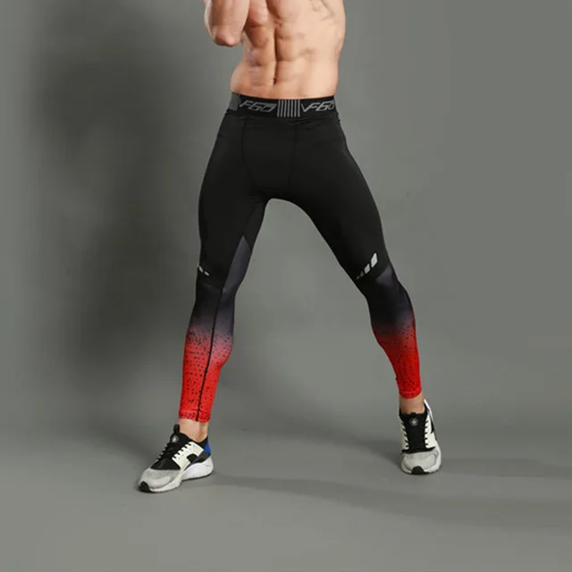 Fitness Running Tights Men Jogger Bodybuilding Sports Leggings Gym Compression Jogging Pants Long Trousers Sport Pants Men Red