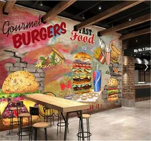 Custom Western Restaurant Background Fried Chicken Burger Pizza Fast Food Series High-grade waterproof material wall covering Custom Western Restaurant Background Fried Chicken Burger Pizza Fast Food Series High-grade waterproof material wall covering