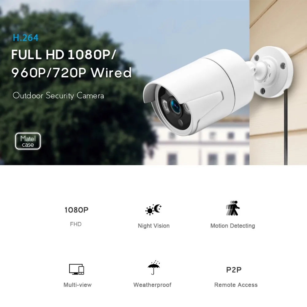 BESDER 1080p наружная IP камера с металлическим чехлом водонепроницаемая сетевая