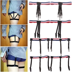 2 Pieces Striped Invisible Shirt Stays Mens Garters Suspenders Braces For Shirts Gentleman Garter Holder Belt Leg Locking Clamps 2 Pieces Striped Invisible Shirt Stays Mens Garters Suspenders Braces For Shirts Gentleman Garter Holder Belt Leg Locking Clamps