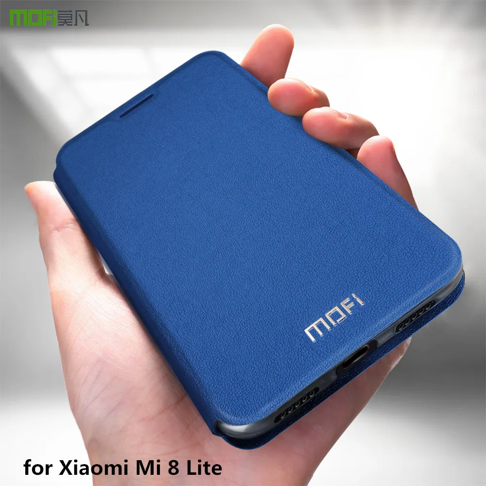 Чехол MOFI для Xiaomi mi 8 Lite флип-чехол для mi 8 Lite чехол из искусственной кожи корпус для Xia mi 8 Lite 360 полная защита чехол-книжка