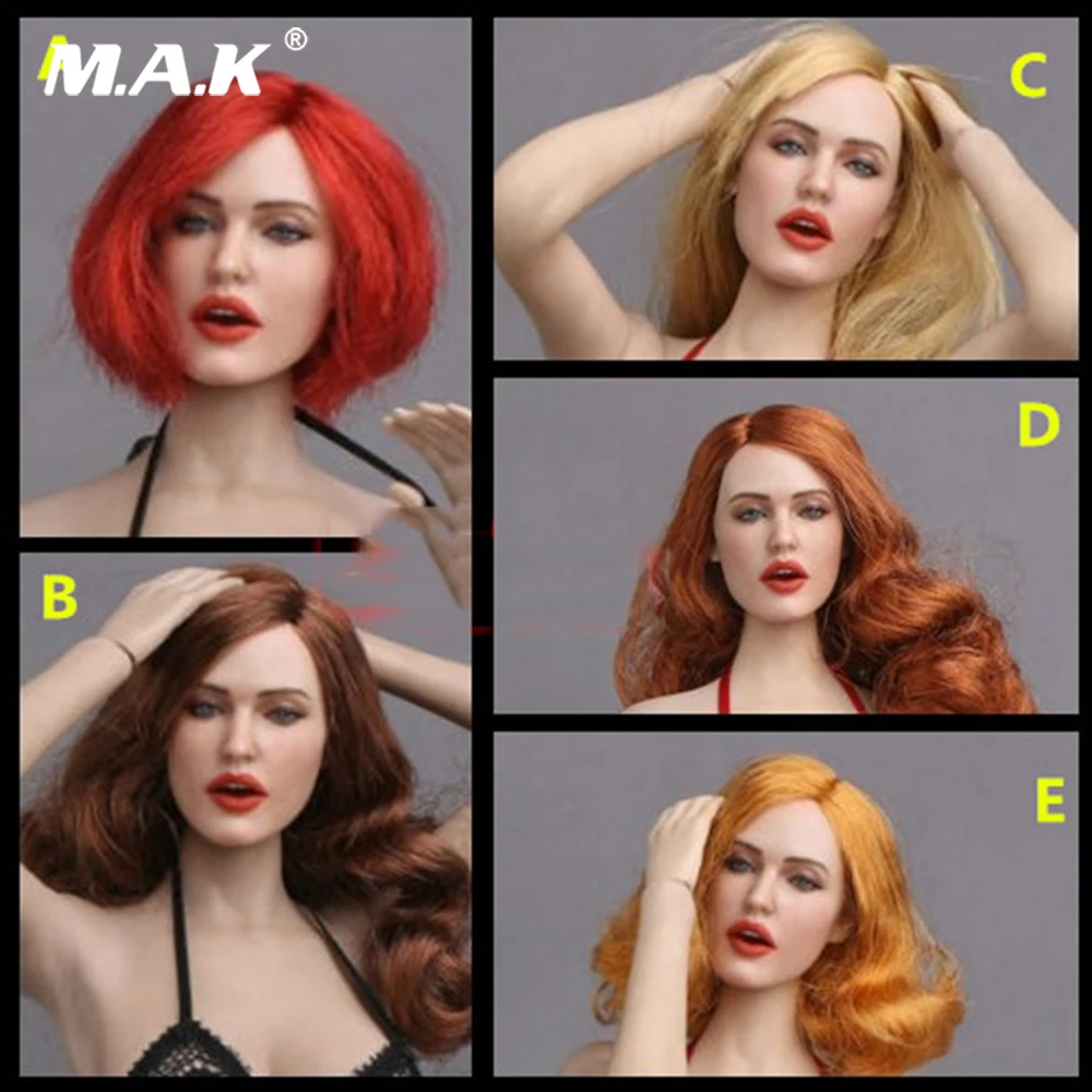 1//6 Scale Happy Red Hair Head Carving With Expression Model Type B Fit 12/" Body