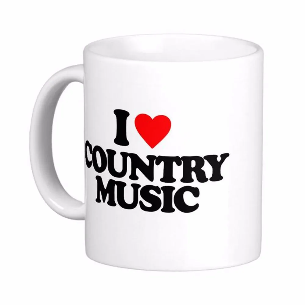 I Love Country музыка белые кофейные кружки чайная кружка подарок на заказ от LVSURE