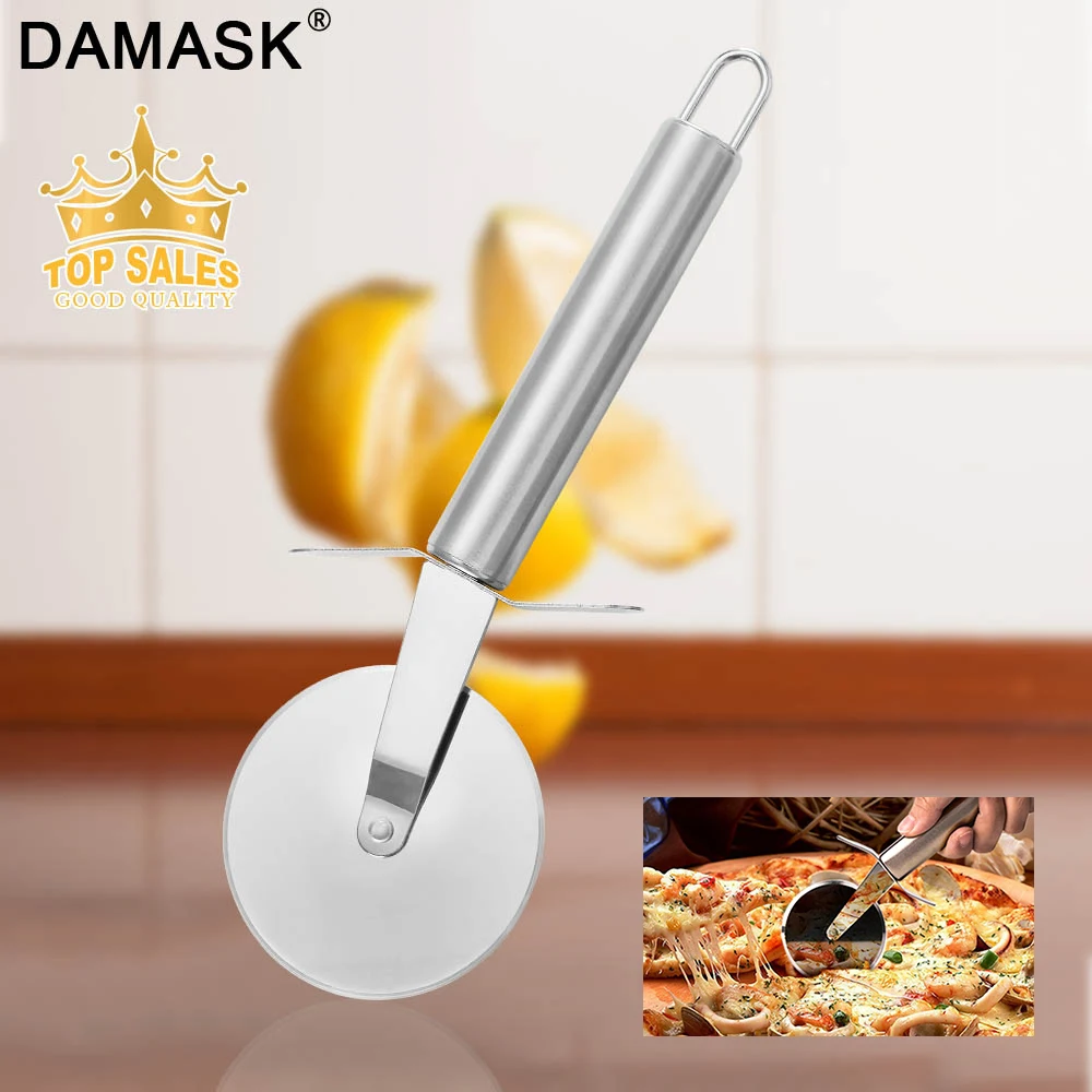 

Damask Pizza Cutter Home Family Stainless Steel Pizza Knife For Pizza Tools Cutter Pastry Pasta Dough Crimper Kitchen Wheels