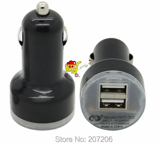 ZUCZUG 10 шт. черный двойной USB 2 порт автомобильное зарядное устройство адаптер для