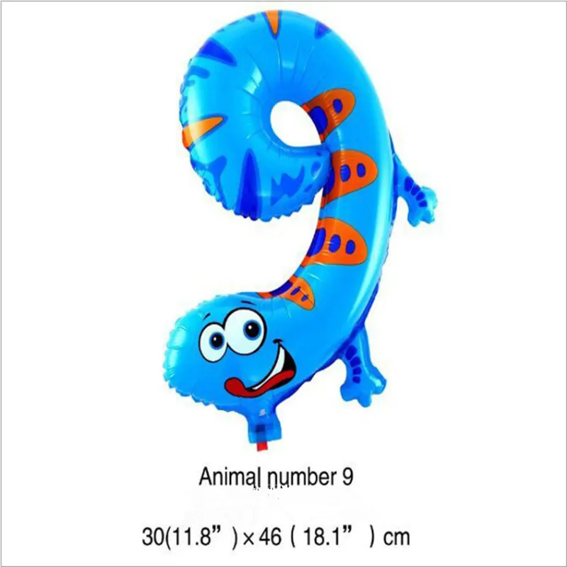 Шар в виде животного, джунгли для вечеринки в стиле сафари, воздушный шар 0, 1, 2, 3, 4, 5, 6, 7, 8, 9 цифр, воздушный шар в виде джунглей, животное, подарок на день рождения - Цвет: 9