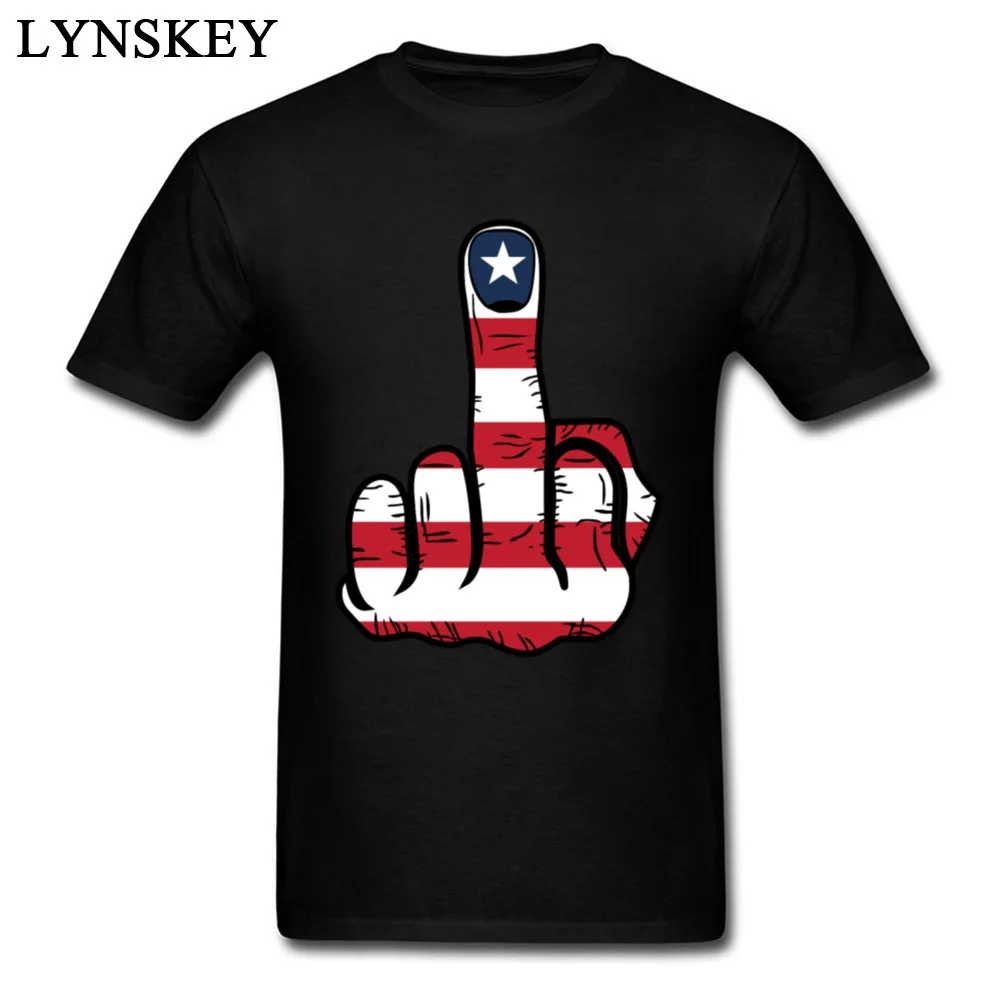 Adult Tops Tees Prevalent Classic T Shirt Pure Cotton Crewneck Short Sleeve Printed Middle Finger USA Flag Clothing Shirt Middle Finger USA Flag black