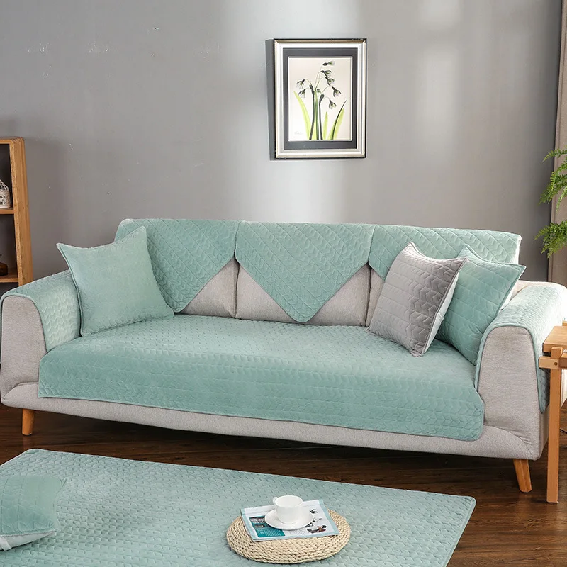 

Crystal Velvet Sofa Cover Soft Thicken Couch Cover Solid Color Modern Sofa Couch Towel For Living Room Decor Sold By One Piece