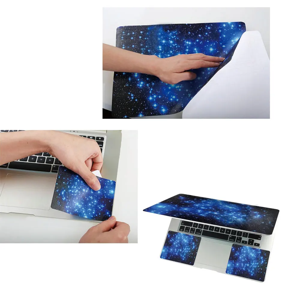 Наклейка на кожу ноутбука, покрытие ПВХ, печать, ноутбук, ПК, защита многоразового применения, водонепроницаемый, для 1"-15,6" hp Dell Macbook, звездная ночь