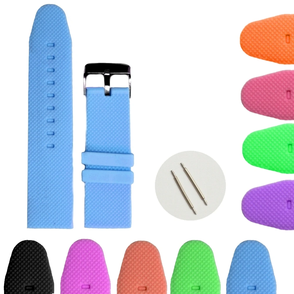 

26mm Deep Sky Blue Silicone Jelly Rubber Unisex Watch Band Straps WB1063B26JB