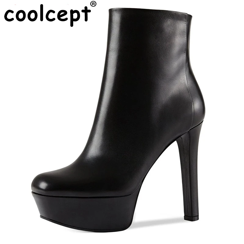 

Women Ankle Boots Woman Platfrom Sexy Square Toe Square Heels Boots Fashion Zipper High Heel Footwear Shoes Size 35-46 B081