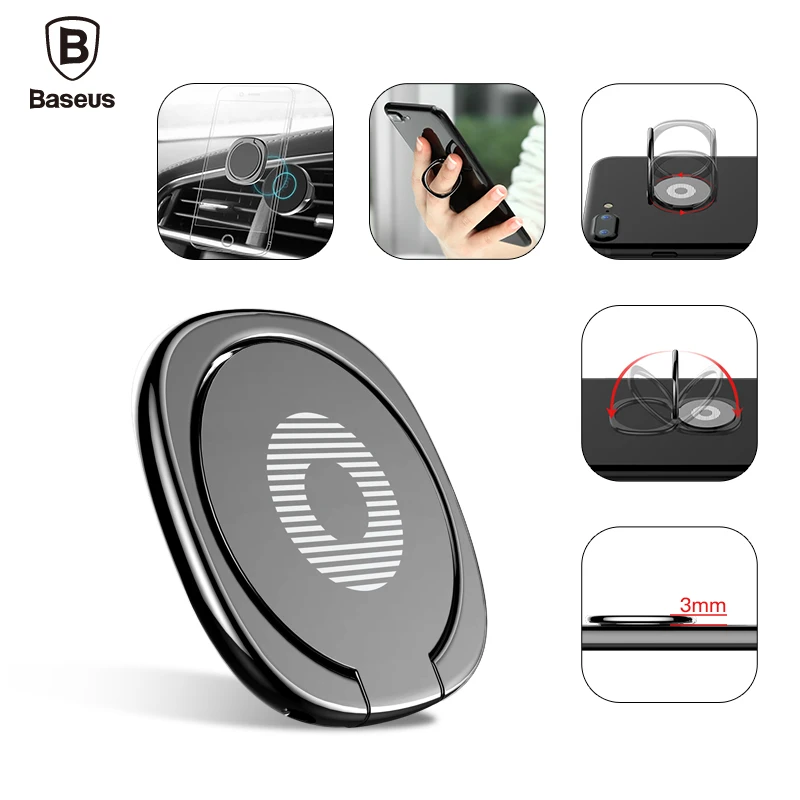 Baseus Universal 360 Degree Finger Ring Holder Mobile Phone Stand Desk Stand Zinc Alloy Magnetic Car Bracket For iPhone Samsung Baseus Universal 360 Degree Finger Ring Holder Mobile Phone Stand Desk Stand Zinc Alloy Magnetic Car Bracket For iPhone Samsung