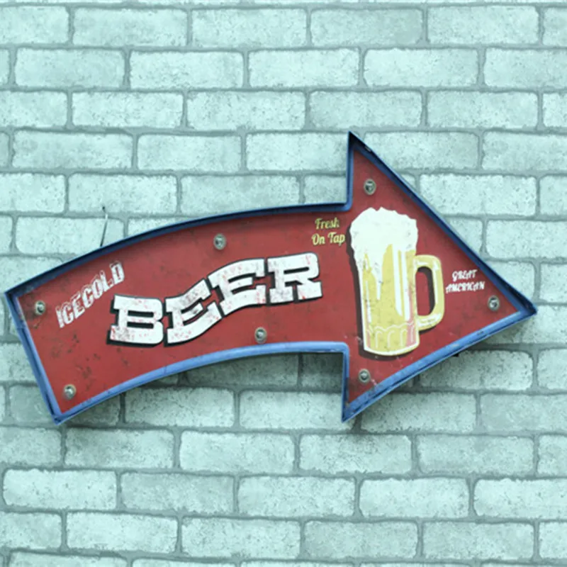Светодиодный неоновый знак винтажный домашний декор лайтбокс Cerveja пивная