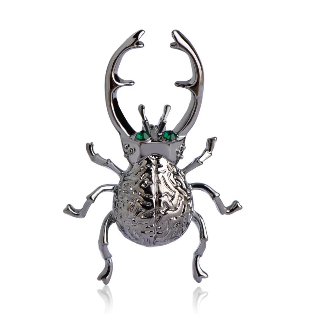 Funmor маленькая эмалированная черная брошь с жуком золотого цвета реалистичная