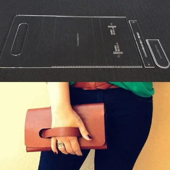 

Acrylic Stencil 1set DIY Leather Handmade Craft women handbag wallet Purse Sewing Pattern Hard Template 220x120x25mm