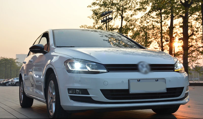 Автомобильные фары для Volkswagen Golf 7 Golf 7,5 фары 2013- ангельские глазки Биксеноновые линзы проектор светодиодный DRL луч противотуманные фары