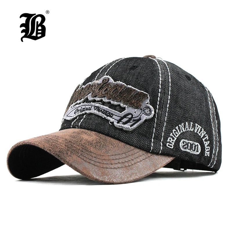 Мужская джинсовая Бейсболка [FLB] Повседневная Уличная Кепка с Snapback и вышивкой в