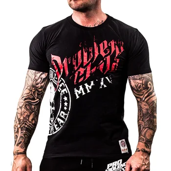 

Fashion New Men Fitness Printed T Shirt Bodybuilding Workout Cotton Men T Shirt