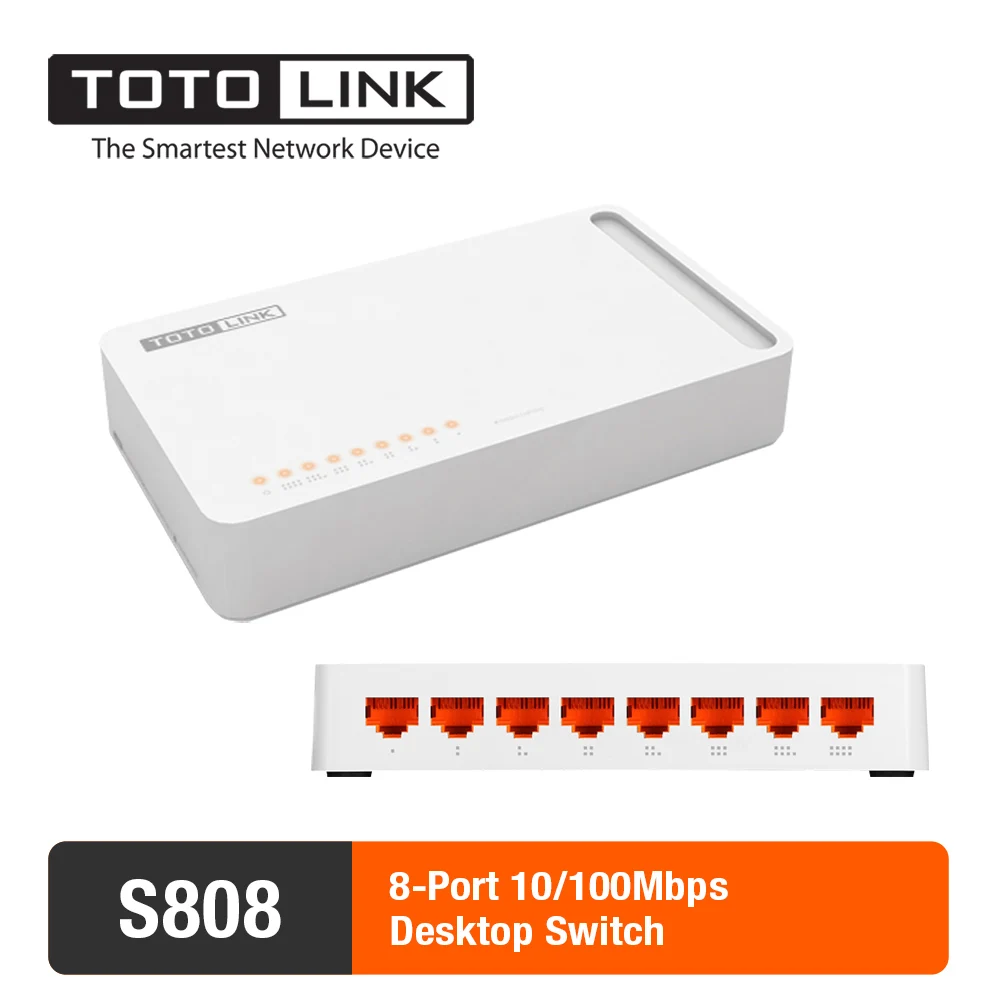 Сетевой коммутатор Ethernet TOTOLINK S808 8 портов гигабитный подключи и работай