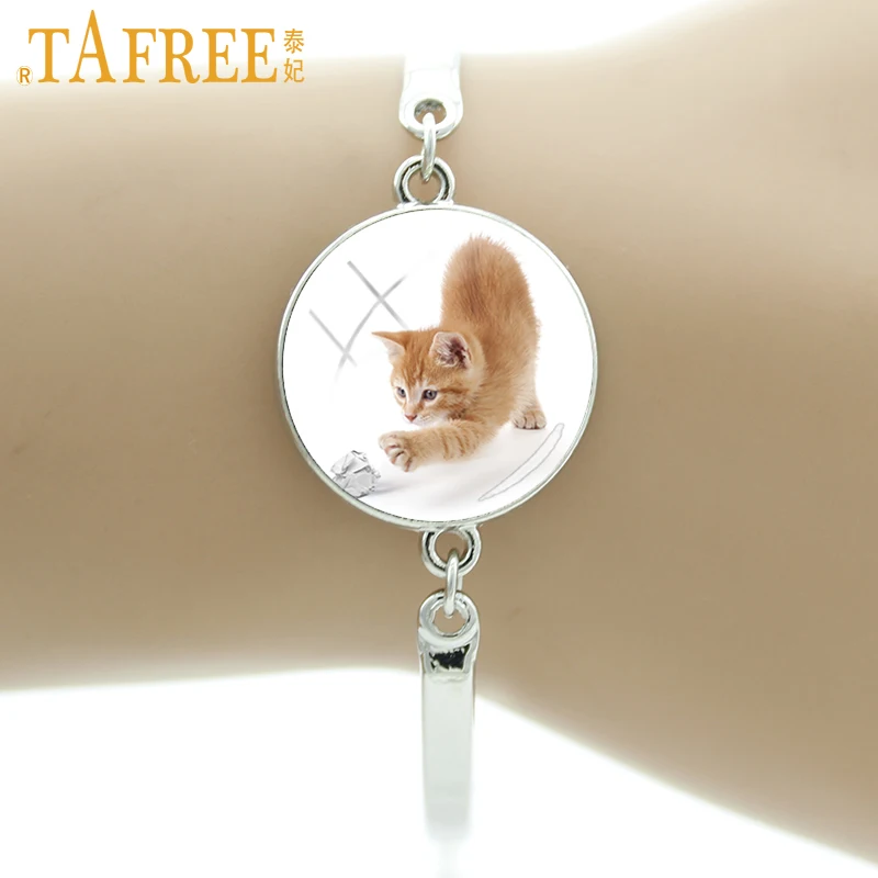 TAFREE Необычные интересные котенок кошка Шарм браслет милые женские Девушки Ювелирные изделия кошка подарки для любимых мода милые животные bijoux E790
