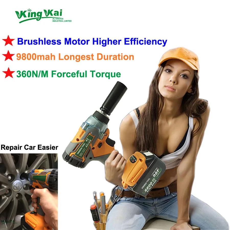 Brushless Cordless Rechargeable  Lithium Battery Car Electric Wrench-001