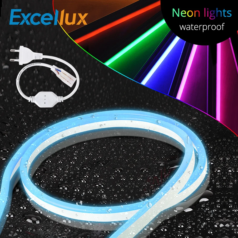 buy AC 220V LED Neon Light Waterproof Diode Tape lamp 15M 20M 25M Flexible LED Neon Strip For Led Sign Board Tube String Light