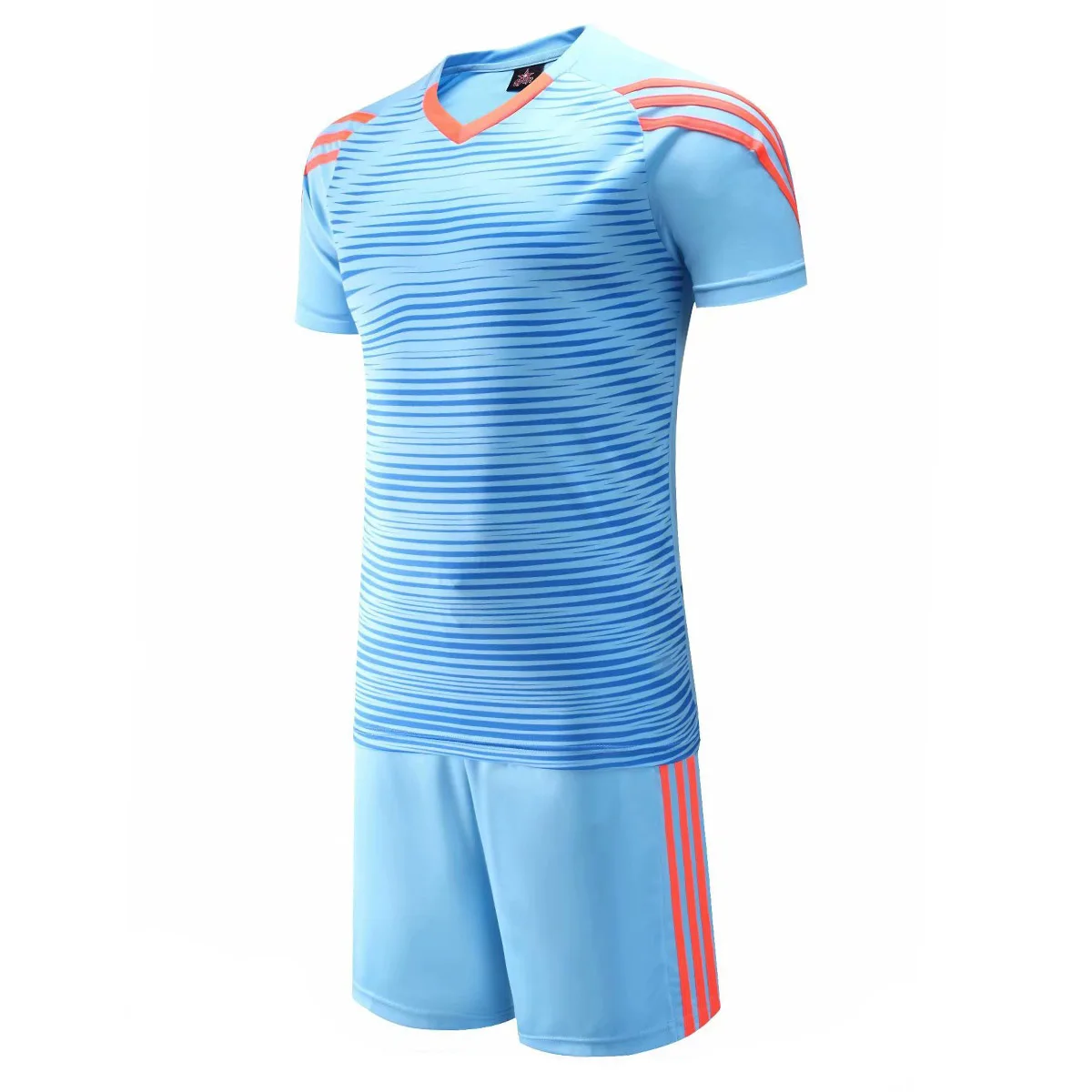

new football player men's soccer uniform blank men's soccer uniform school uniform children's short-sleeved sports team jersey