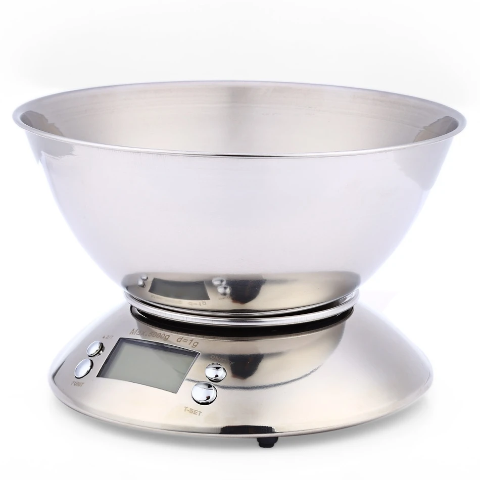  Electronic Weight Scale Food Balance Cuisine Precision Kitchen Scales with Bowl 5kg 1g Cooking Tool - 32799263293