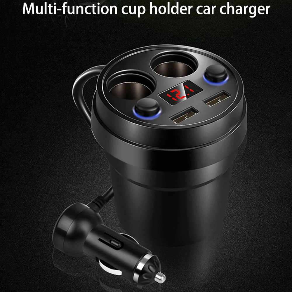 Новое автомобильное зарядное устройство двойной USB кабель Многофункциональный прикуриватель автомобильное зарядное устройство для телефона адаптер питания автомобильный держатель для чашки адаптер 056