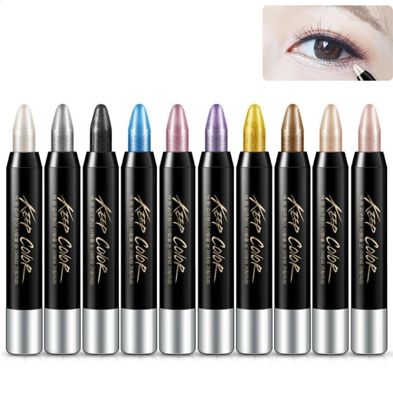 

Brand 1 Pcs New Eyeshadow Pencil Beauty Shiny Charming Different Colors Highlighter Cosmetic Glitter Eye Shadow Eyeliner Pen