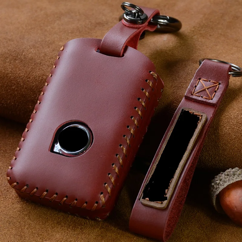 

Handmade Genuine Leather Smart Car Key Case Cover Bag for VOLVO S90 V90 XC90 XC60 XC40 Key Case Cover