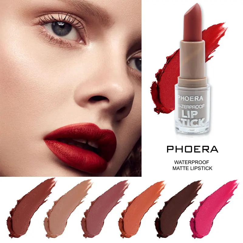 

2019 New 14Colors For PHOERA Long-lasting Waterproof Moisturizing Non-Stick Cup Does Not Fade Matte Lipstick TSLM1