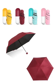 

Mini Capsule Women Umbrella Clear Pocket Anti-UV Umbrella Windproof Folding Umbrellas Compact Rain Children Umbrellas