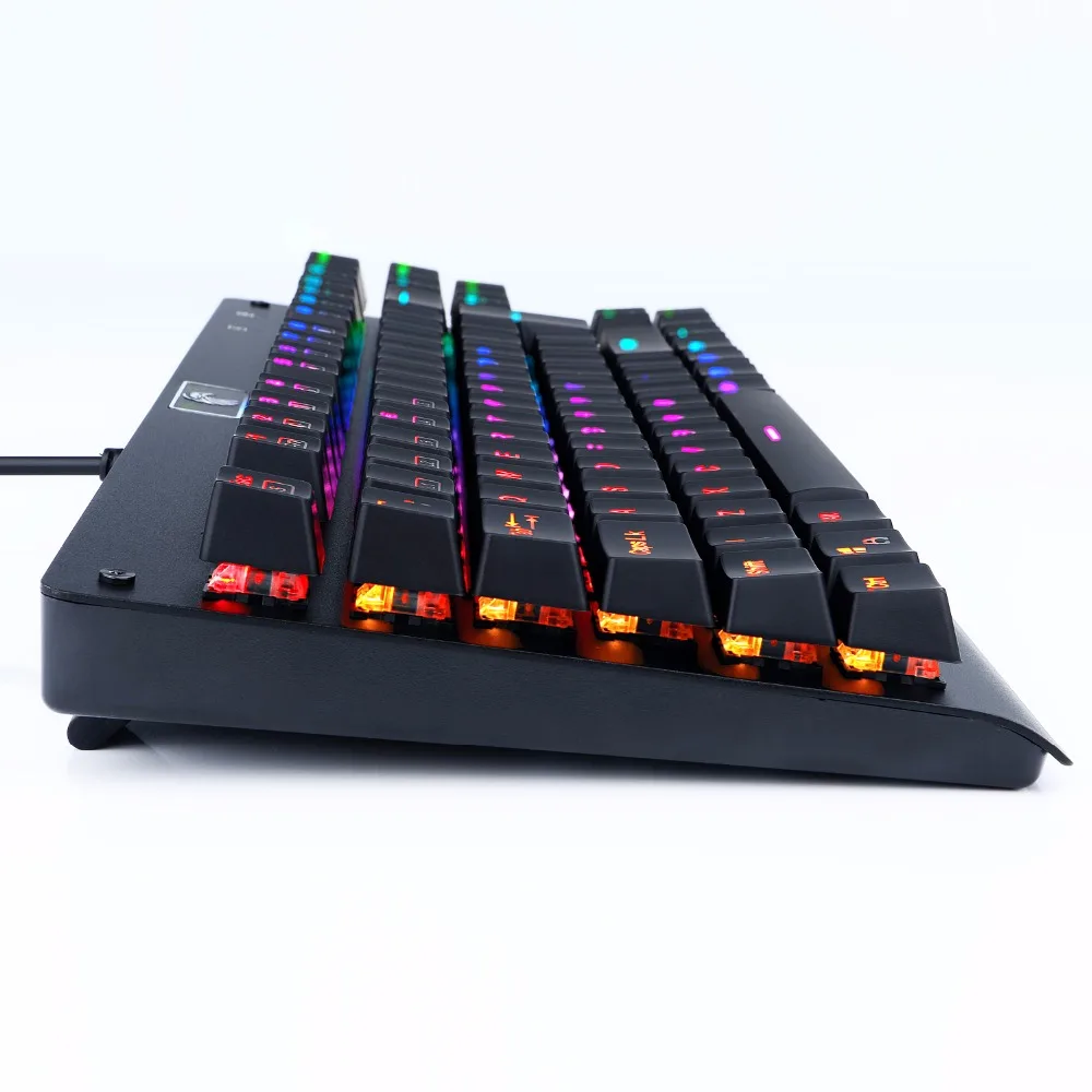 Механическая игровая клавиатура Z77 UK Layout TKL RGB со светодиодной подсветкой, игровая клавиатура с защитой от привидения, 88 клавиш, синие переключатели