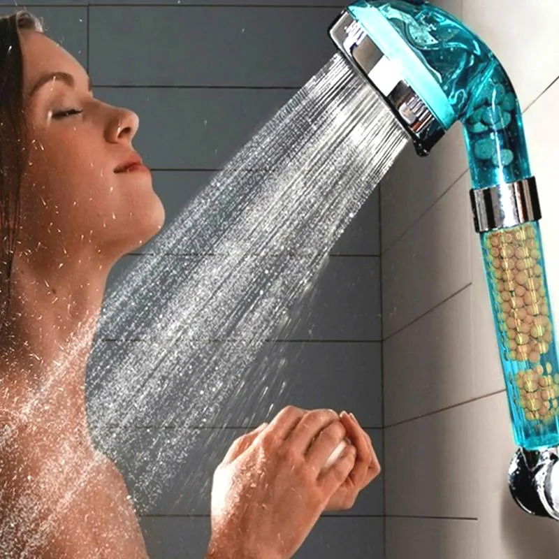 

High Pressure Shower Heads Blue Anion Shower SPA Doucha chuveiro Bathroom Shower Head Filtration Holoder Handheld Nozzle Shower