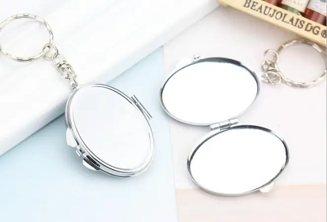 1 шт портативный складной зеркальный брелок Карманный Компактный косметический зеркальный брелок для ключей