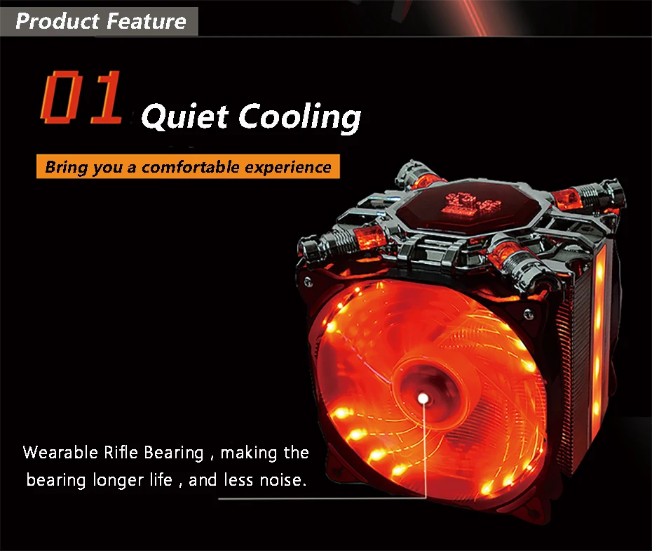 Pccooler 5 Heatpipe кулер для процессора 12 см светодиодный 4-контактный вентилятор для Intel 1155 1156 AMD AM4 радиатор охлаждения процессора 120 мм тихий вентилятор для ПК