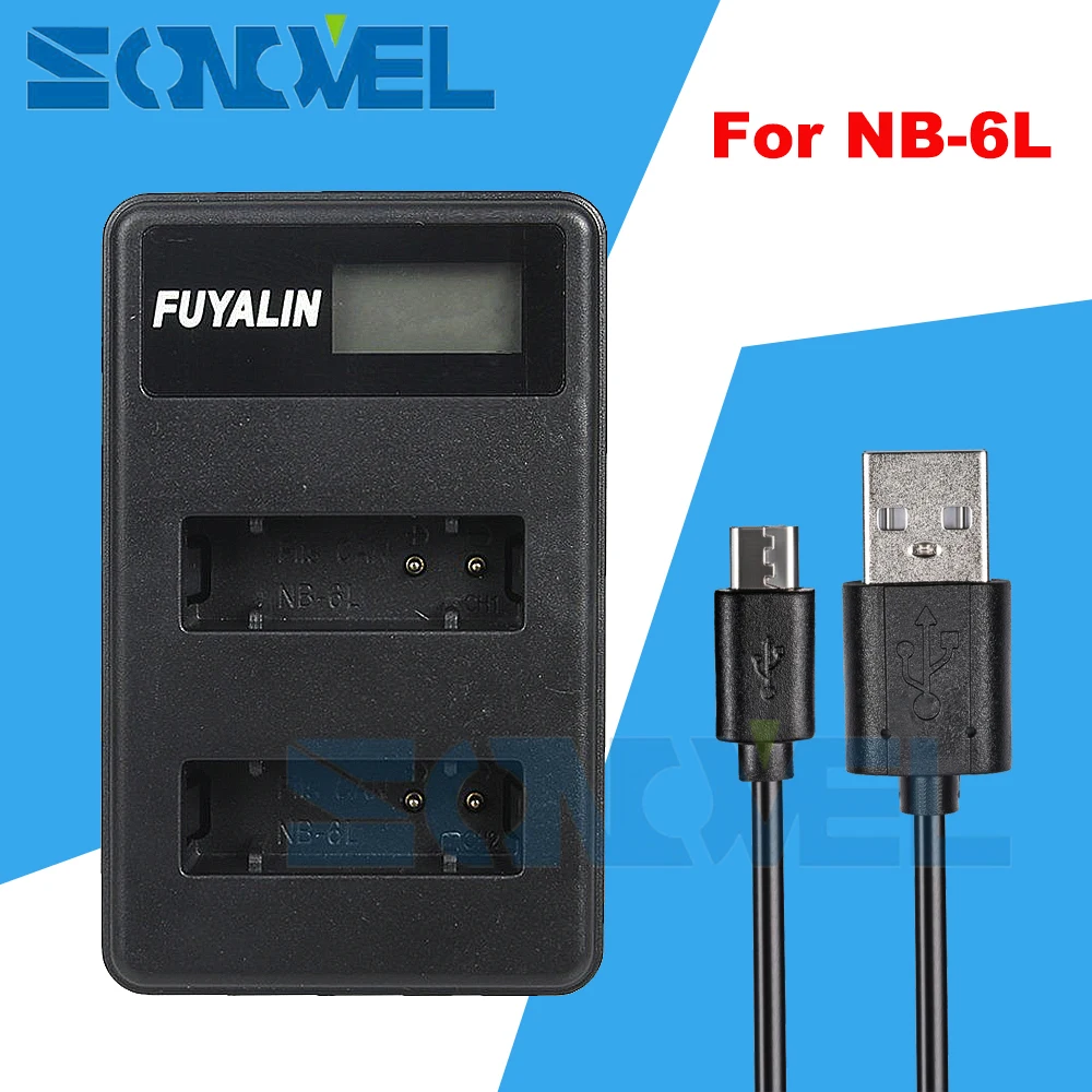 NB 6LH NB 6L USB LCD Dual Battery Charger For Canon Powershot SX240 HS