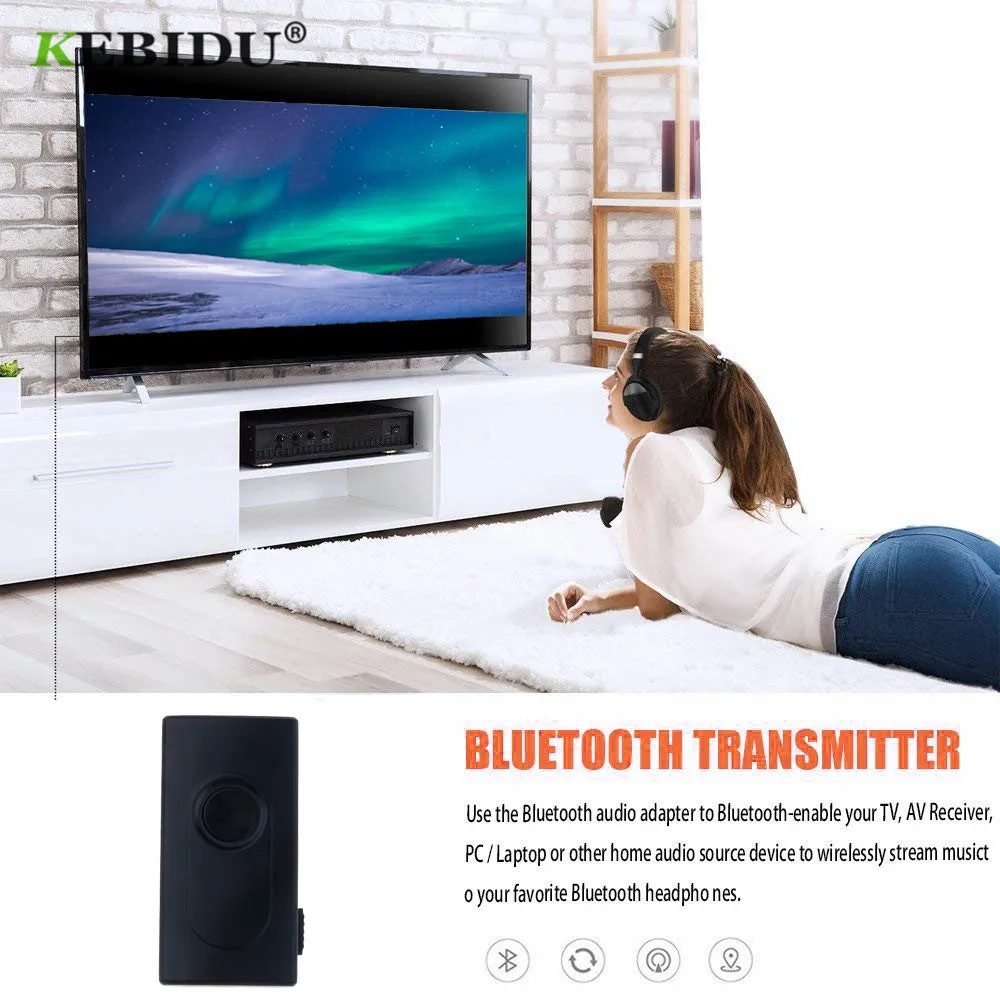 KEBIDU Bluetooth V4.2 передатчик приемник беспроводной A2DP 3,5 мм адаптер стерео аудио ключ для ТВ автомобиля/дома колонки MP3 MP4