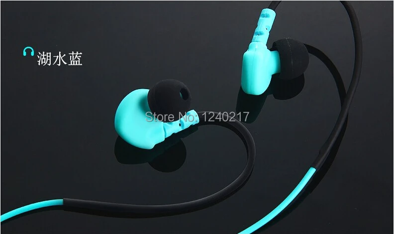 ФОТО Fashion Sports Earphones In Ear waterproof subwoofers with Microphone For Iphone / HTC /Nokia / Moto / Sony free shipping