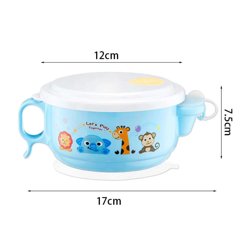 Baby Feeding Bowl Stainless Steel Cartoon Thermal Insulation Strong Suction Dishes With Fork Spoon Kids Training Bowls CL5319 Baby Feeding Bowl Stainless Steel Cartoon Thermal Insulation Strong Suction Dishes With Fork Spoon Kids Training Bowls CL5319