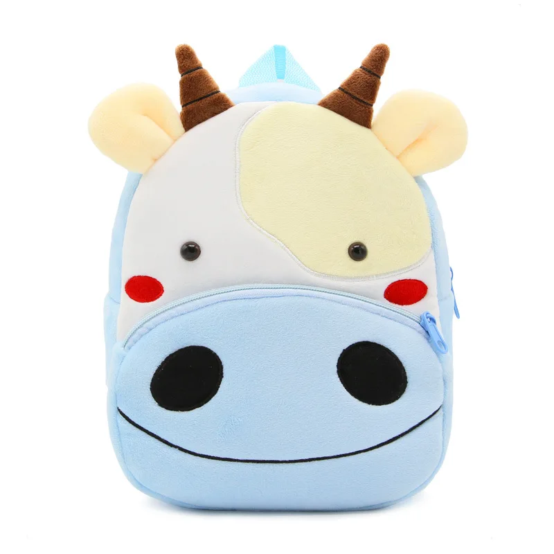 Cute Zoo Animal Cartoon Cows Backpack Kids Satchel Kindergarten Baby