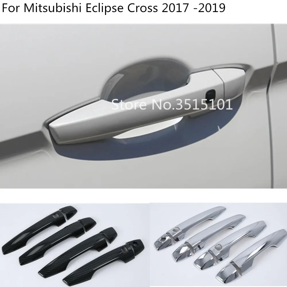 

car body protect stick frame lamp trim ABS chrome/Carbon fibre door handle 8pcs For Mitsubishi Eclipse Cross 2017 2018 2019
