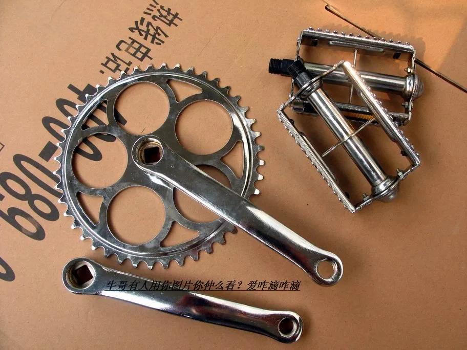 Vintage fixie Bike Crankset Cruisers Bicycle Chainring Pedals 32T crank 165mm steel single speed bike Chainwheel