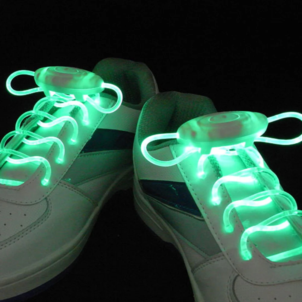 Hot LED Flash Luminous Shoelace Light Up Glow Round Strap Shoe Laces Party Decor Shoestrings Lazy No Tie Shoeslace 11 Colors