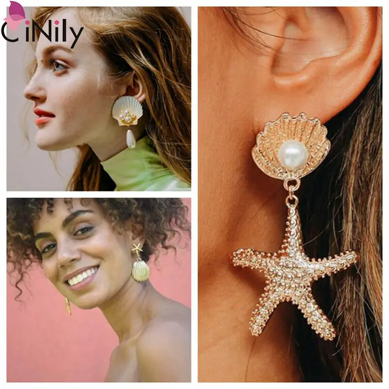 

CiNily A Variety of Styles Pearl Geometric Gold Color Women Jewelry Drop Earrings Wedding Party Gift FH8911