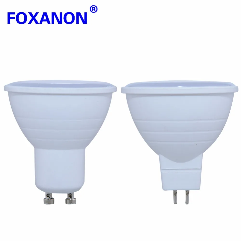 Foxanon 4 шт. 220 В Светодиодная лампа прожектор GU10 MR16 7 Вт 2835SMD чип угол луча 24/120 для