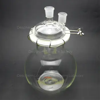 

5000ml,Glass Reaction Vessel,5L,24/29,2-Neck,Flat Bottom Lab Reactor,Lid & Clamp